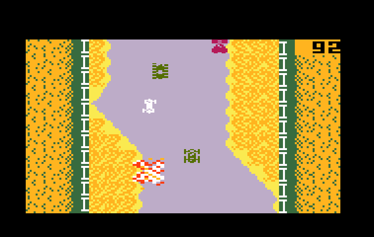 Bump 'N' Jump Intellivision Screenshot: Crash! I didn't stay on the road...