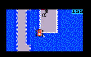 Bump 'N' Jump for Intellivision - Jumping over a section of water...