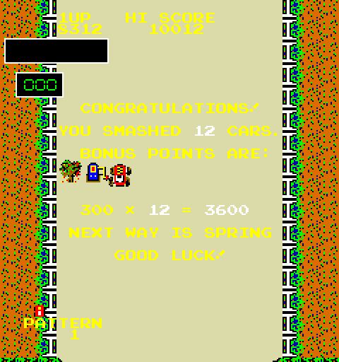 Bump 'N' Jump Arcade Screenshot: Pattern 1 complete!