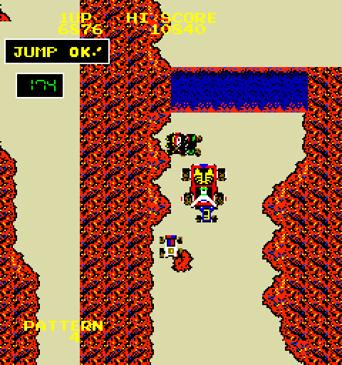 Bump 'N' Jump Arcade Screenshot: You'll need to jump more often as the game progresses...