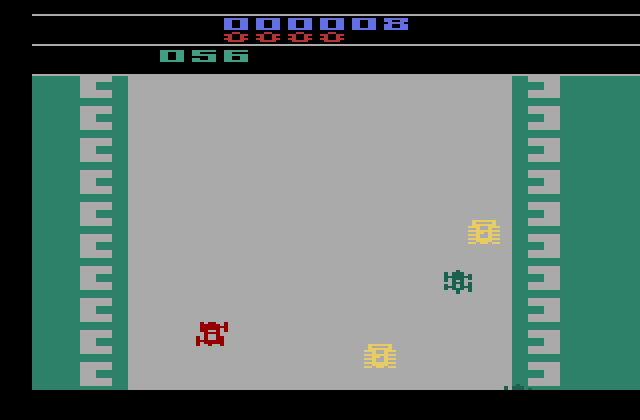 Bump 'N' Jump Atari 2600 Screenshot: Game start.