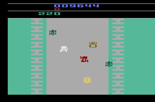 Bump 'N' Jump Atari 2600 Screenshot: Landed, and driving some more...