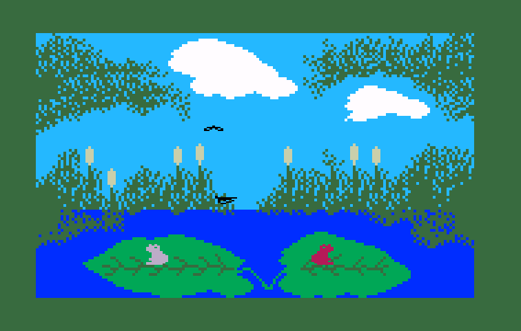 Frog Bog Intellivision Screenshot: Game start.