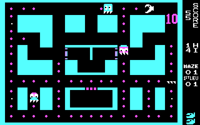 Snack Attack II IBM PC/Compatibles Screenshot: 10 points for eating a monster!
