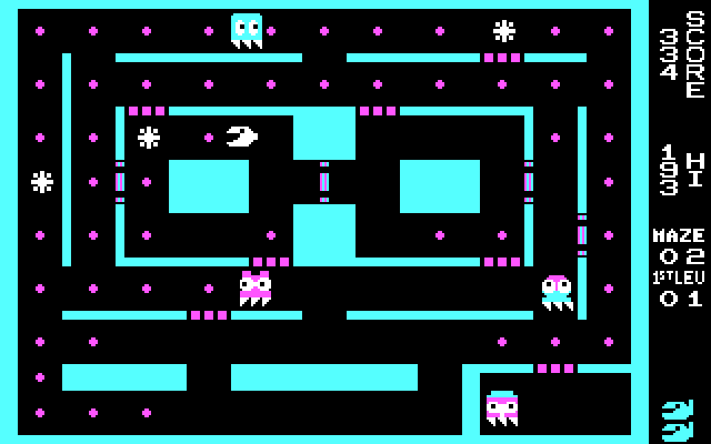 Snack Attack II IBM PC/Compatibles Screenshot: Be careful, you can easily become trapped in parts of this maze.