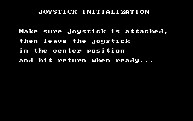 Snack Attack II IBM PC/Compatibles Screenshot: Joystick setup screen.