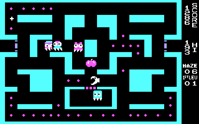 Snack Attack II IBM PC/Compatibles Screenshot: Only a few dots to go!