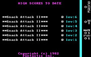 Snack Attack II for IBM PC/Compatibles - Default high scores.