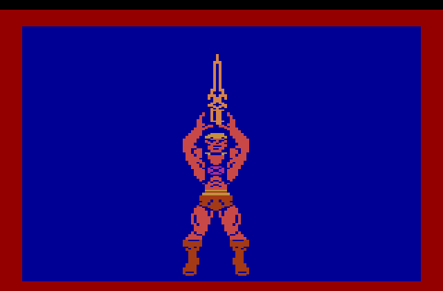 Masters of the Universe: The Power of He-Man Atari 2600 Screenshot: Mission success!