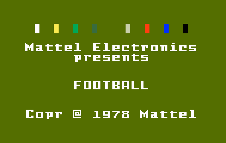 NFL Football Intellivision Screenshot: Title screen.
