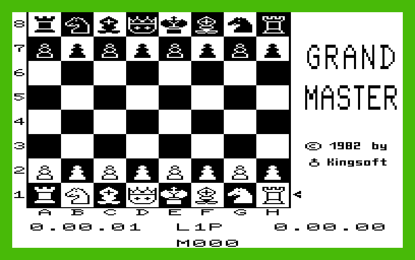 Grandmaster Commodore VIC-20 Screenshot: Game start.