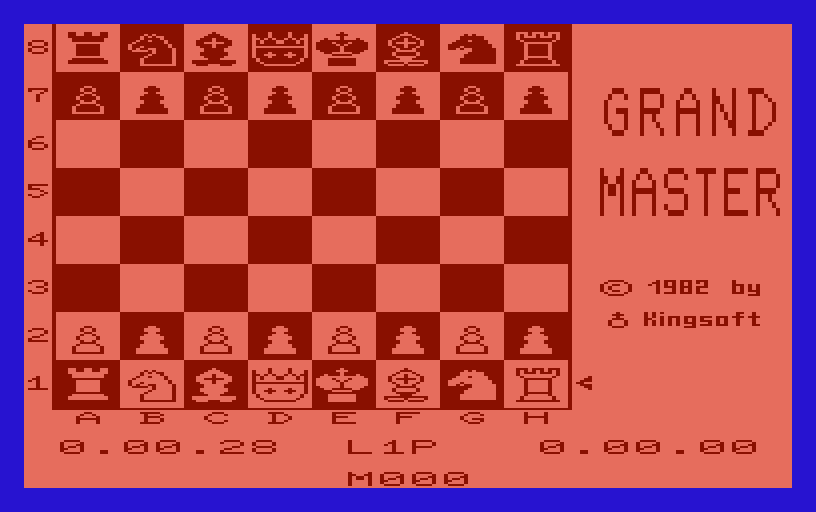Grandmaster Commodore VIC-20 Screenshot: The game lets you change foreground, background, and border colors to any of the available VIC-20 colors.