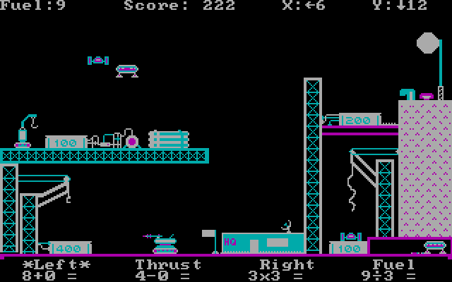 Space Math IBM PC/Compatibles Screenshot: Don't crash into opponents!