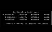 Space Math for IBM PC/Compatibles - Difficulty settings.