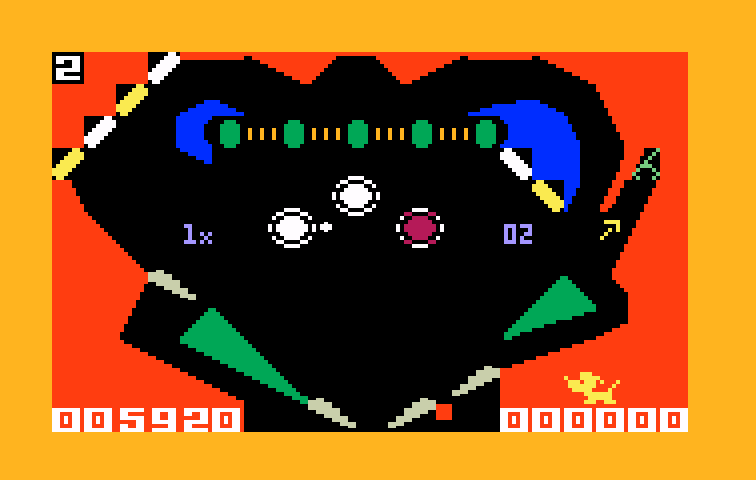 Pinball Intellivision Screenshot: The middle part of the pinball table...