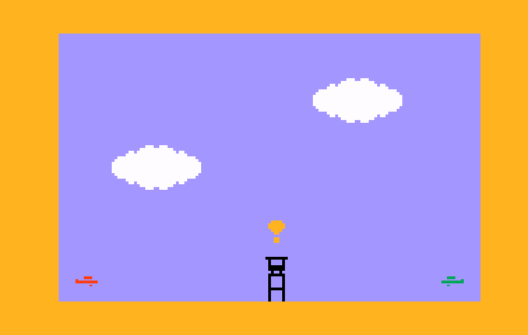 Triple Action Intellivision Screenshot: Biplanes start.