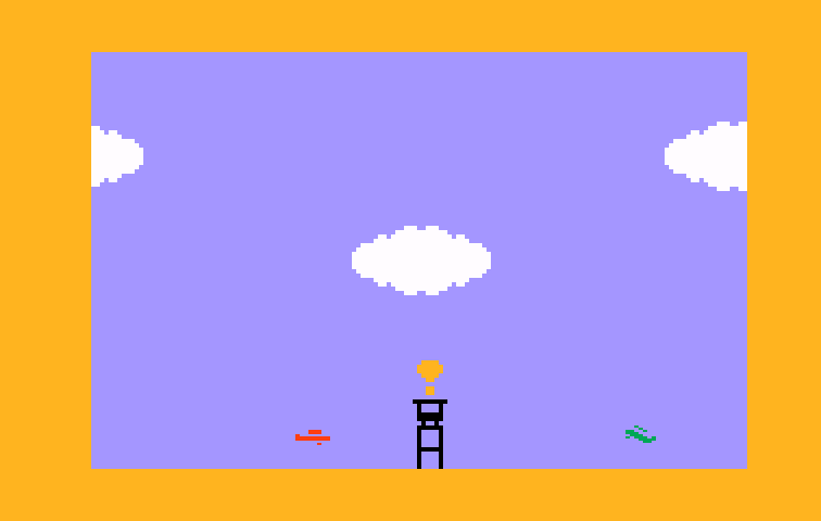 Triple Action Intellivision Screenshot: Biplanes take to the sky!