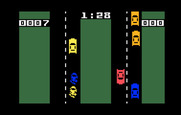 Triple Action for Intellivision - Race in progress, and player one crashes!