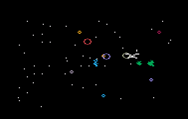 Space Hawk Intellivision Screenshot: Attempting to blast the space hawk...
