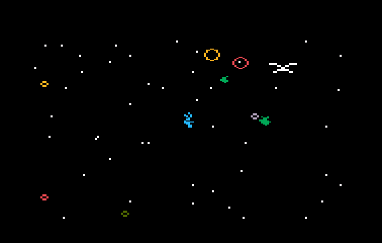 Space Hawk Intellivision Screenshot: The space hawk appears...