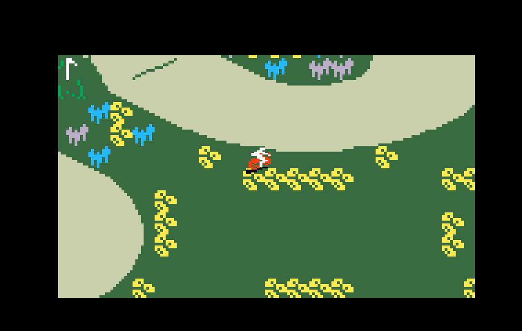 Motocross Intellivision Screenshot: Crashed on the curve...