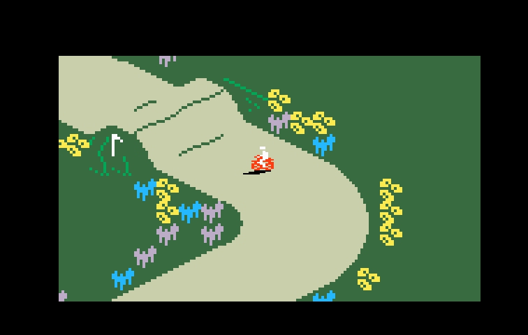 Motocross Intellivision Screenshot: A sharp turn...