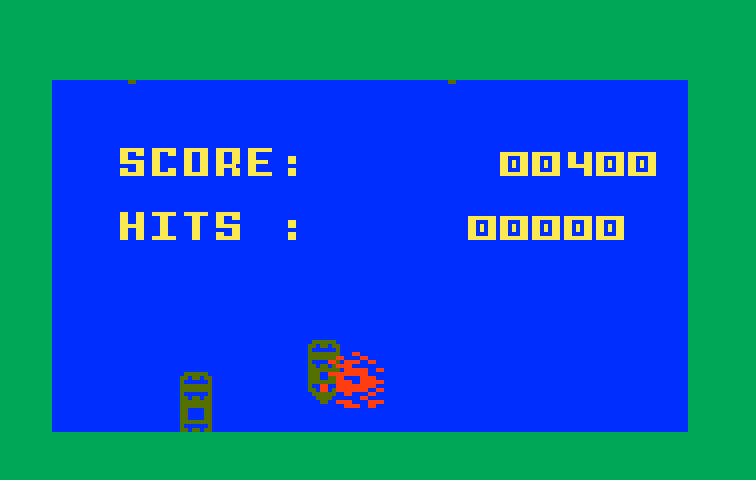 Mission-X Intellivision Screenshot: Crash! I've been hit!