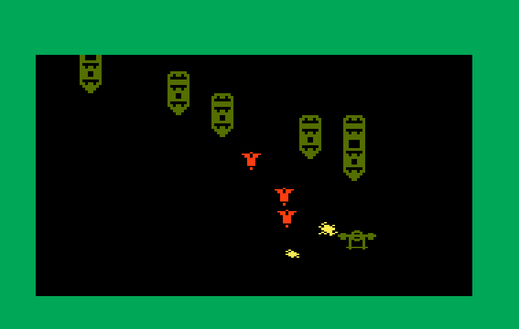 Mission-X Intellivision Screenshot: Those boats fire missiles at you!