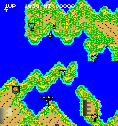 Mission-X Arcade Screenshot: The terrain is varied with many types of enemies...