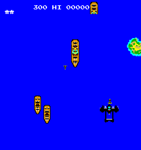 Mission-X Arcade Screenshot: Bomb these boats before they shoot you down...