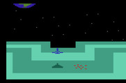 Star Strike for Atari 2600 - An asteroid crashes into the ground...