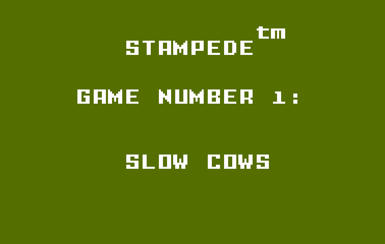 Stampede Intellivision Screenshot: Slow cows selected...