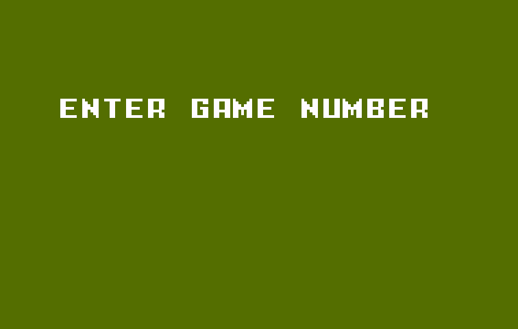 Stampede Intellivision Screenshot: Select game number.