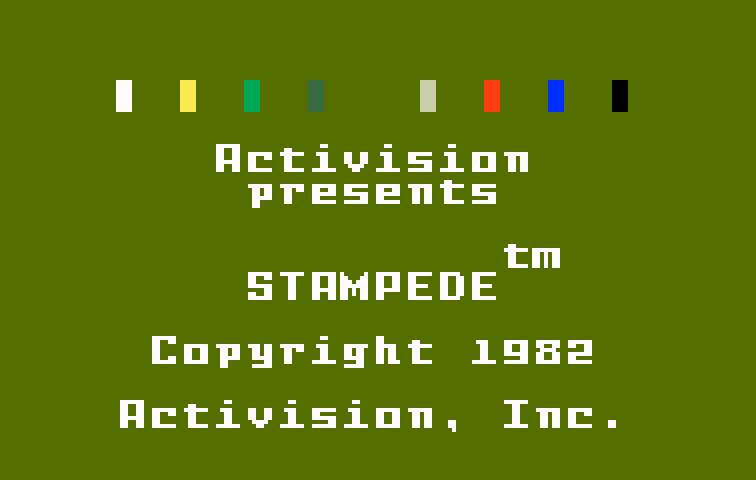 Stampede Intellivision Screenshot: Title screen.