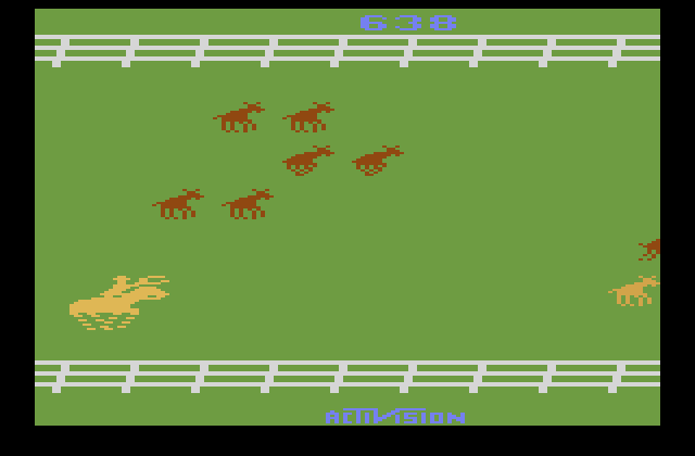 Stampede Atari 2600 Screenshot: Game over.