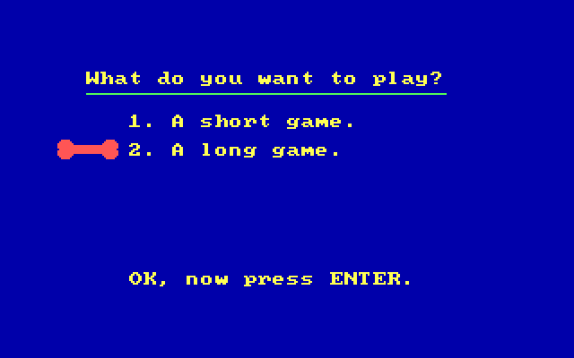 Bagasaurus IBM PC/Compatibles Screenshot: Long game selected, ready to begin?