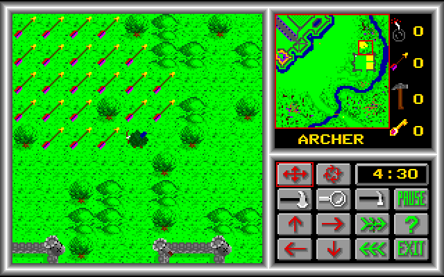 Crusade, The Amiga Screenshot: The archer can pick up some arrows here.