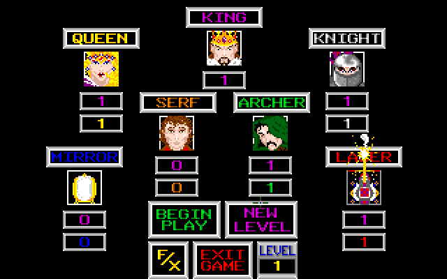 Crusade, The Amiga Screenshot: Setting up a new game.