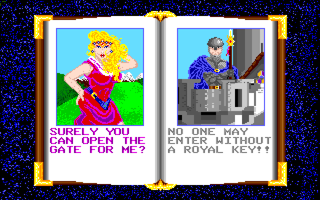 Crusade, The Amiga Screenshot: We lost the key and can't get into our castle...