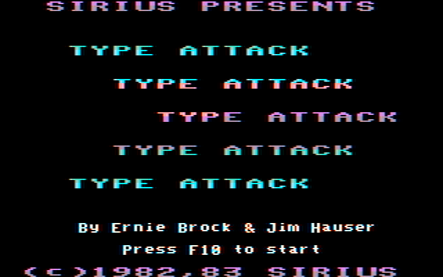 Type Attack IBM PC/Compatibles Screenshot: Title screen.
