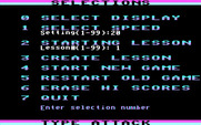 Type Attack for IBM PC/Compatibles - The main game menu.
