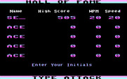 Type Attack for IBM PC/Compatibles - The high score table.