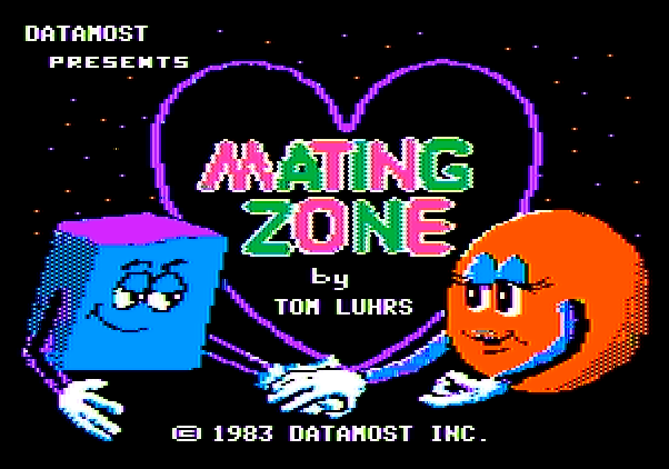 Mating Zone Apple II Screenshot: Title screen 1.