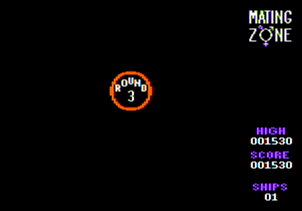 Mating Zone Apple II Screenshot: Round 3 start...