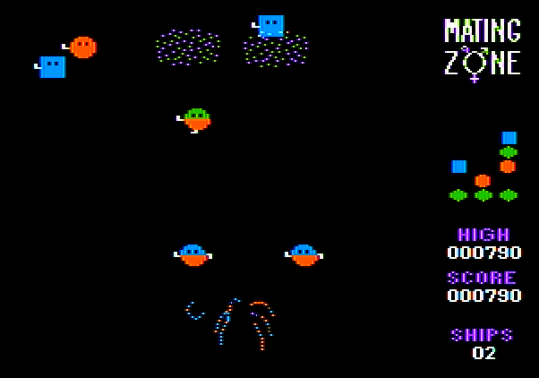 Mating Zone Apple II Screenshot: Crash! I've been hit!