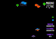 Mating Zone for Apple II - An alien flies towards the bottom of the screen to produce offspring...