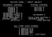 Mating Zone for Apple II - Mating Zone input setup screen.