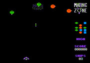 Mating Zone for Apple II - Mating Zone gameplay...here come some aliens!