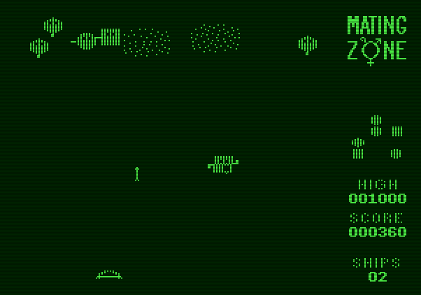 Mating Zone Apple II Screenshot: Round 2 has two mating zones...