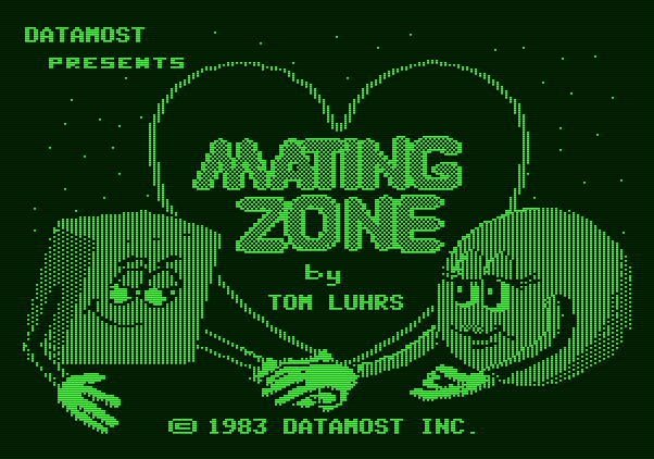 Mating Zone Apple II Screenshot: Title screen 1.